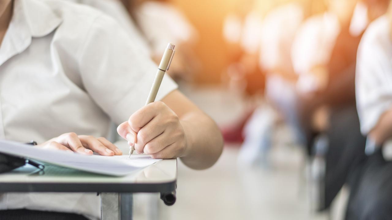 Student Taking Exam